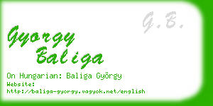 gyorgy baliga business card